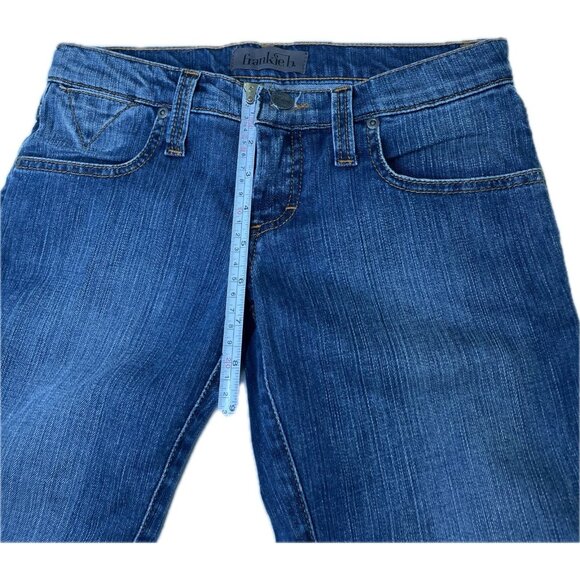 Frankie B Women’s Skinny Jeans Studded Back Pockets low rise 28x30 Blue Y2K - Picture 3 of 7